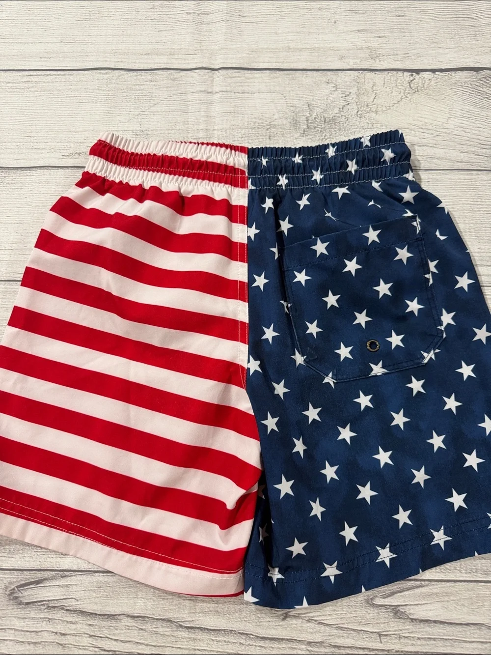 Old Navy Boys American Flag Swim Trunks - Red, White & Blue
